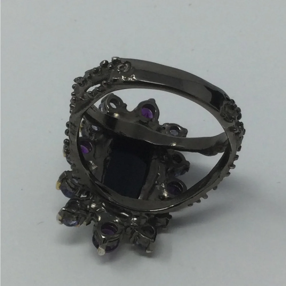 Rare Large Genuine Black Opal with Tanzanite & Amethysts - Picture 6 of 8